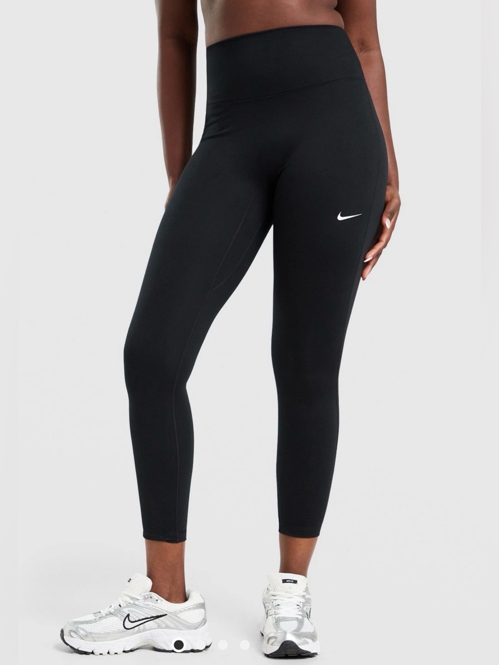 Nike Black High-Waist Leggings with White Swoosh